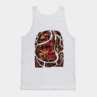 Abstract Wave of Thoughts No 3 - Red and Cream Tank Top